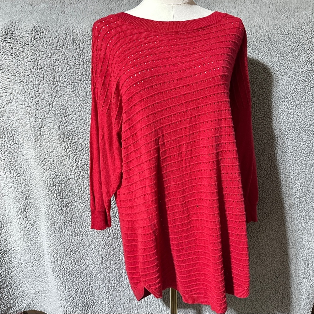 Soho Red Women’s Casual Adult Christmas Long Sleeve Tie Knot Back Knit Sweater
